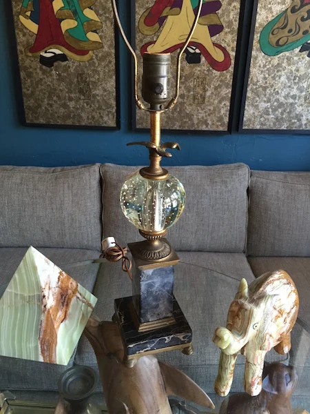 Keep Going 1940s Glass Ball Lamp Casa Victoria Vintage